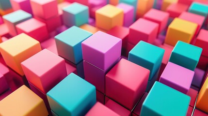 Obraz premium Abstract colorful geometric background of cubes.