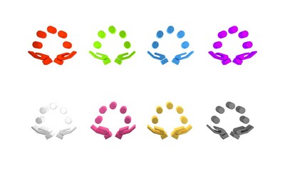 Colorful Juggling ball icon isolated on white background. Minimalism concept. 3D render illustration