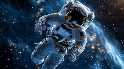Fototapeta premium Astronaut Floating in Space.