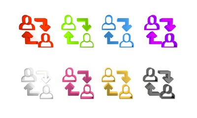 Colorful Project team base icon isolated on white background. Business analysis and planning, consulting, team work, project management. Minimalism concept. 3D render illustration