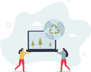 Environmental, Social, and Corporate Governance concept.flat design with people.