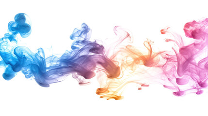 blue pink yellow smoke isolated on white or transparent png