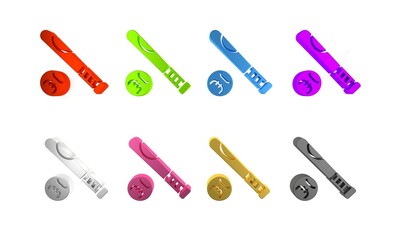 Colorful Baseball bat with ball icon isolated on white background. Minimalism concept. 3D render illustration