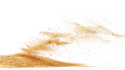 flying sand isolated on white or transparent png