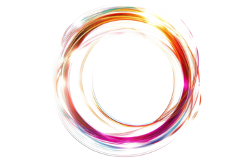 round colorful light frame isolated on white or transparent png