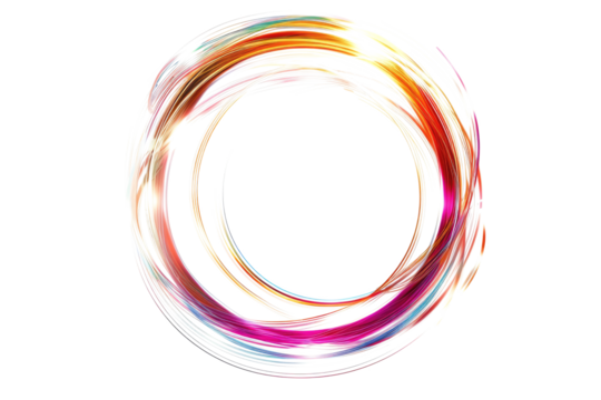 round colorful light frame isolated on white or transparent png