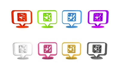 Colorful Cheese icon isolated on white background. Minimalism concept. 3D render illustration