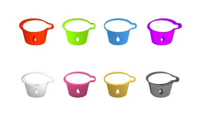 Colorful Yogurt container icon isolated on white background. Yogurt in plastic cup. Minimalism concept. 3D render illustration