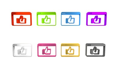 Colorful Consumer or customer product rating icon isolated on white background. Minimalism concept. 3D render illustration