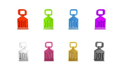 Fototapeta premium Colorful Ramadan Kareem lantern icon isolated on white background. Minimalism concept. 3D render illustration