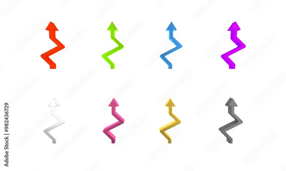 Poster colorful arrow icon isolated on white background. direction arrowhead symbol. navigation pointer sig
