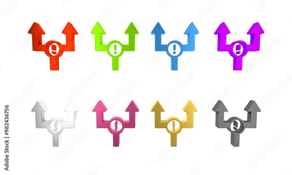 Poster colorful arrow icon isolated on white background. direction arrowhead symbol. navigation pointer sig
