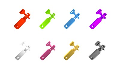 Colorful Jewelers lupe for diamond grading with dimond icon isolated on white background. Minimalism concept. 3D render illustration