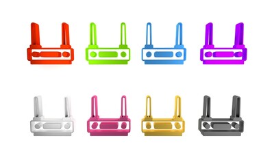 Colorful Router and wi-fi signal icon isolated on white background. Wireless ethernet modem router. Computer technology internet. Minimalism concept. 3D render illustration