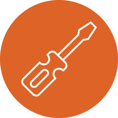 Screwdriver line circle icon