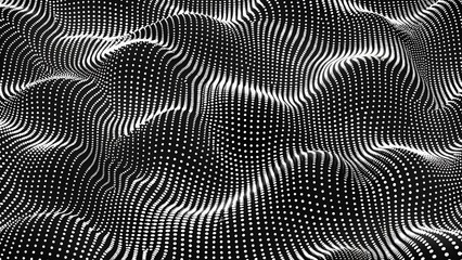 Fototapeta premium Point wave noise texture. Abstract dot background. Technological cyberspace background. Network connections. Big data visualizations. 3D rendering.