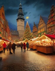 Obraz premium christmas market in the city