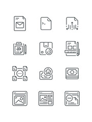 Folder Photo, Interface Document, Interface, set of icons for web design, vector illustration