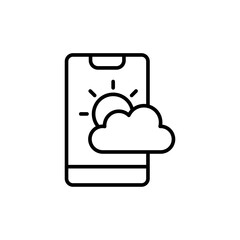 Weather app outline icons, minimalist vector illustration ,simple transparent graphic element .Isolated on white background