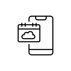 Weather app outline icons, minimalist vector illustration ,simple transparent graphic element .Isolated on white background