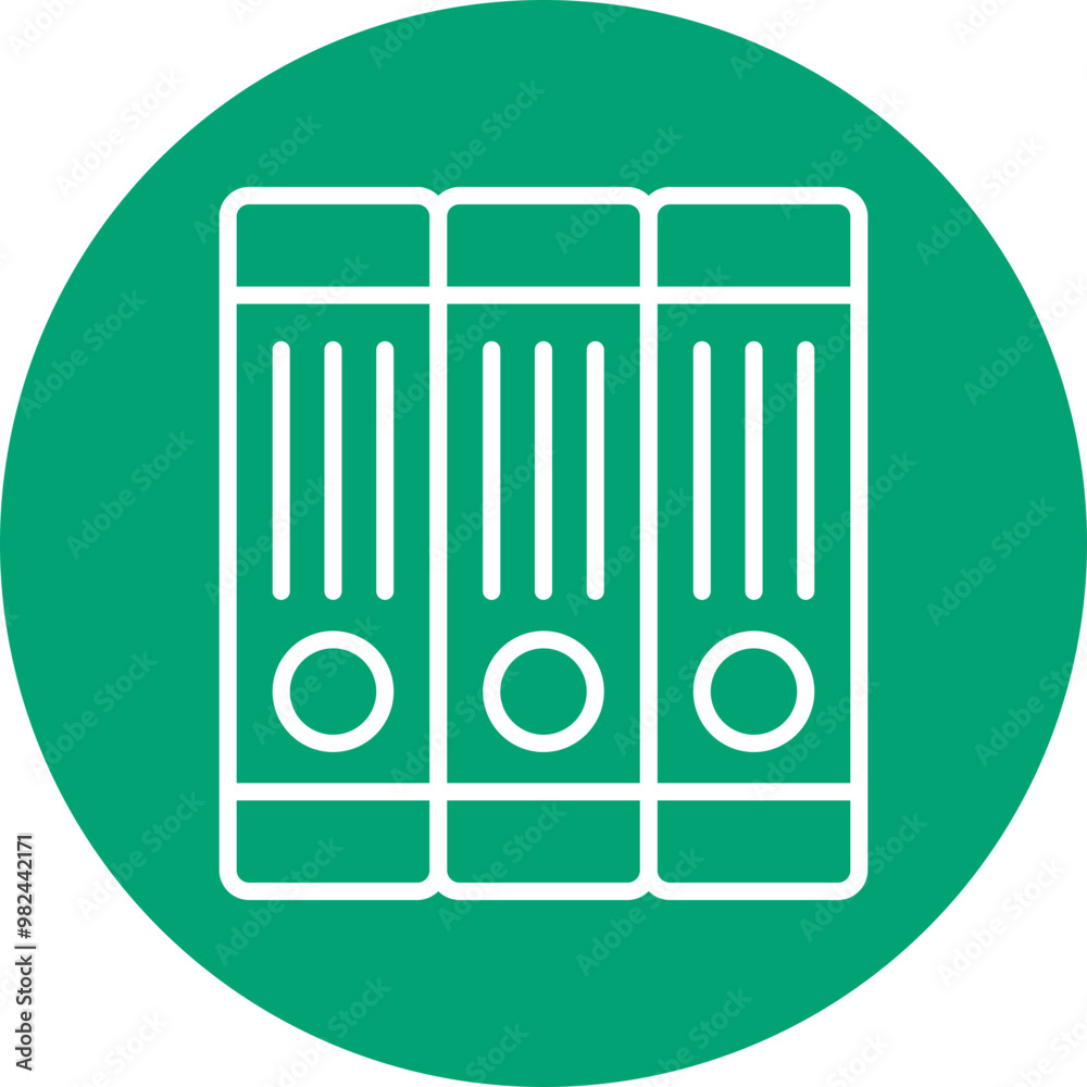 Poster office files line circle icon