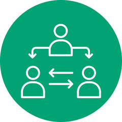Departmental Coordination line circle icon