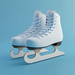 3D Icon: Skates Designed for Gliding on Ice Illustration Logo