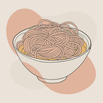 recommend clip art: Noodle vector line art 
