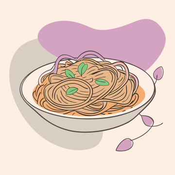 recommend clip art: Noodle vector line art 