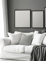 Contemporary Living Room - Clean, Minimalist Aesthetic with Gray Wall
