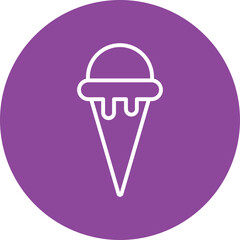 Ice Cream Cone line circle icon