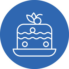 Cake line circle icon