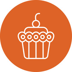 Cupcake line circle icon