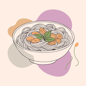 recommend clip art: Noodle vector line art 