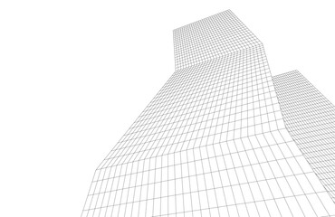 Fototapeta premium Architectural drawing digital backgroud 3d rendering
