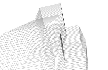 Architectural drawing digital backgroud 3d rendering