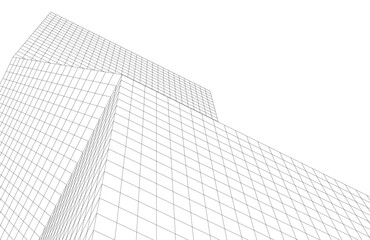 Fototapeta premium Architectural drawing digital backgroud 3d rendering