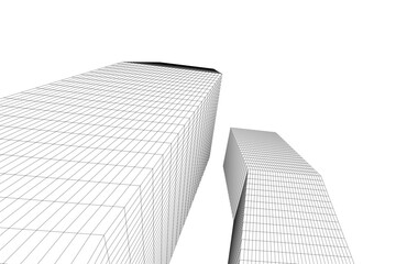 Fototapeta premium Architectural drawing digital backgroud 3d rendering