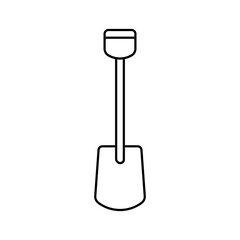 Shovel line icon editable stroke isolated vector garden tool object
