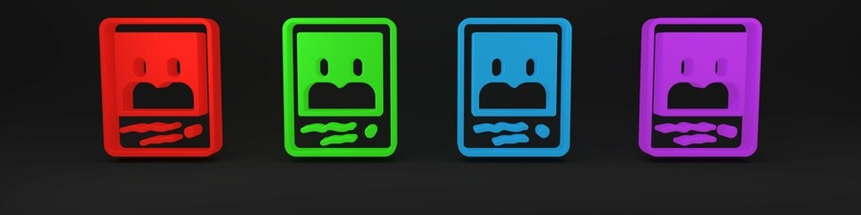 Colorful Family photo icon isolated on black background. Minimalism concept. 3D render illustration