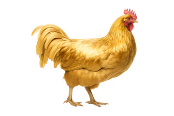 Fototapeta premium gold hen zodiac isolated on white