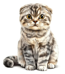 PNG Charming gray tabby kitten sitting quietly indoors