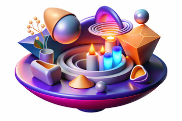 Fototapeta premium Glowing Abstract Art Representing Demand Generation: Vibrant Digital Design with Modern Aesthetics and Dynamic Light Effects for Business and Marketing Content