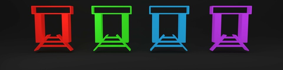 Colorful Gold mine icon isolated on black background. Minimalism concept. 3D render illustration