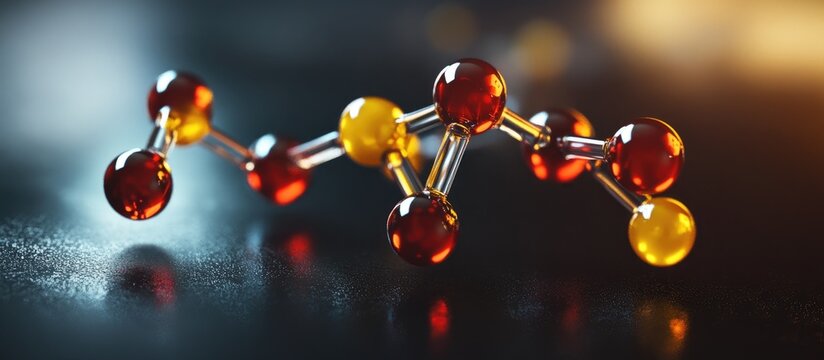 3D flat model of hydrogen sulfide molecular structure showcasing chalcogen hydride gas viewed through a microscope