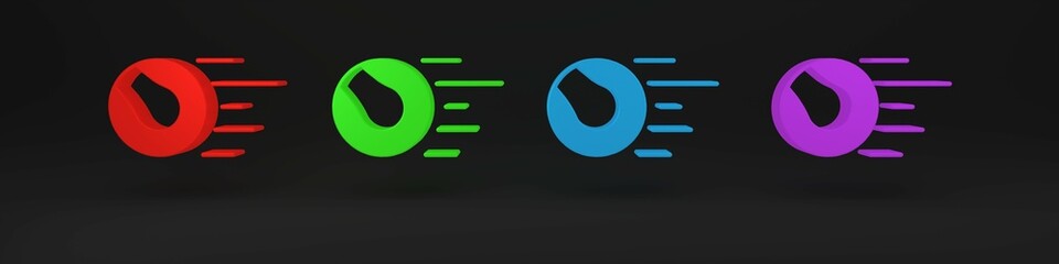 Colorful Pet toys ball icon isolated on black background. Minimalism concept. 3D render illustration