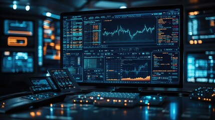 Cryptocurrency exchange screen with detailed charts and market trends