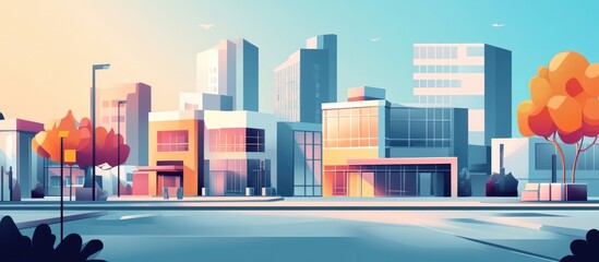 Modern flat architecture and design backdrop suitable for web design and artistic projects Ideal for planning and creative development