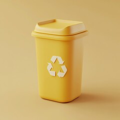 3D Icon: Bin for Sorting Waste with Zero Waste Goal Illustration Logo