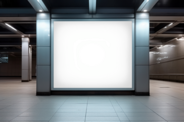 Subway station billboard  png mockup, transparent design